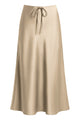 Satin Drawstring Maxi Skirt