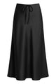 Satin Drawstring Maxi Skirt