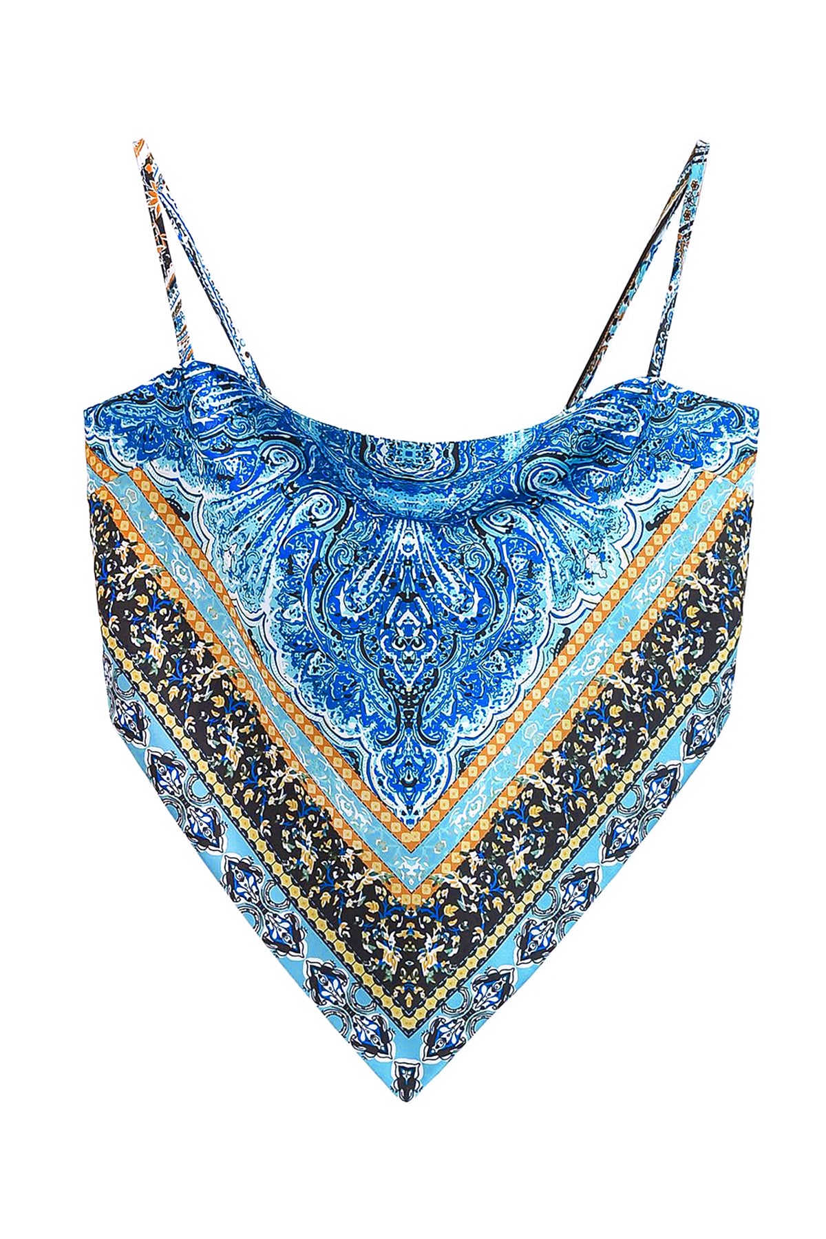 Paisley Bandana Tie-Back Top