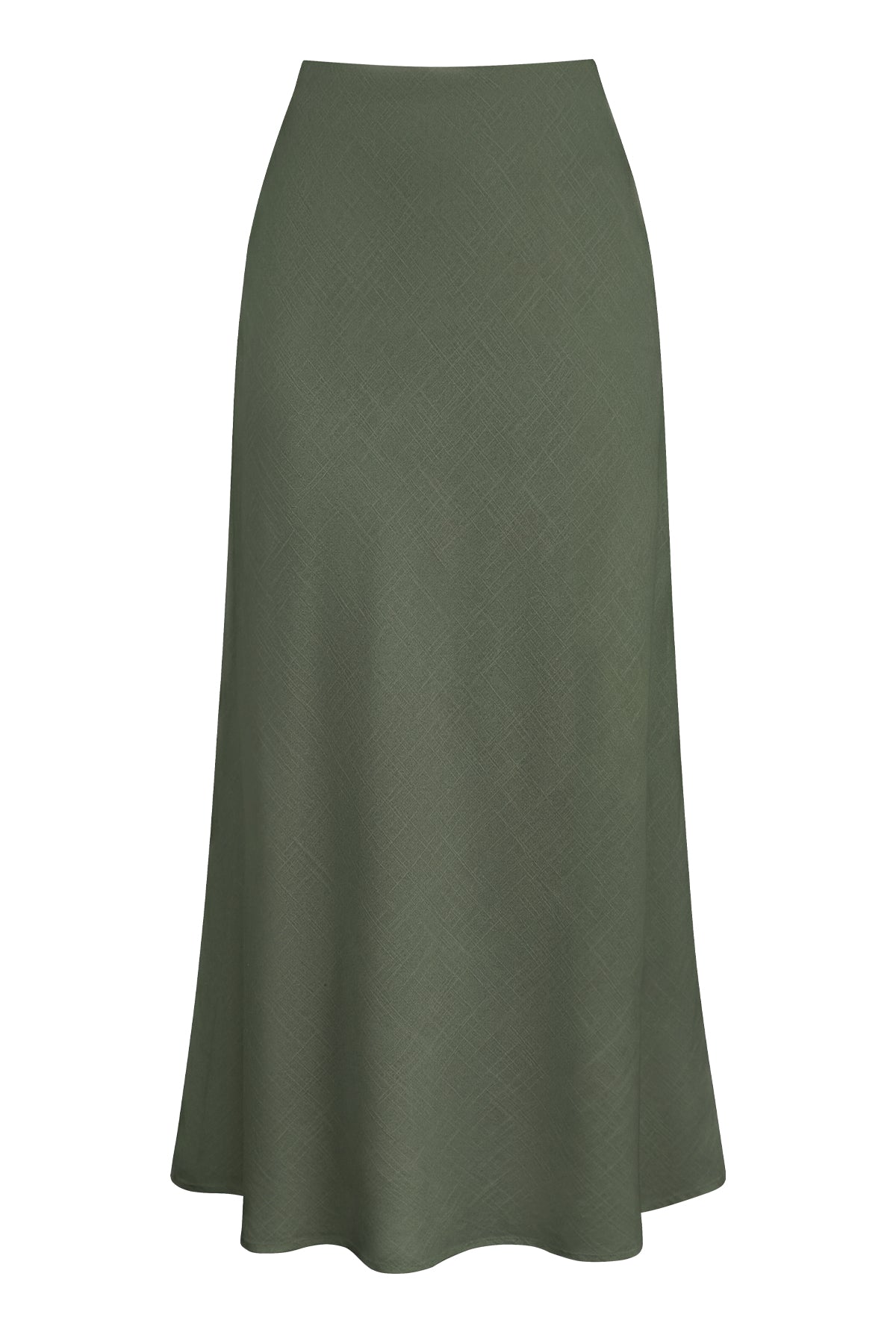 High Waist Linen-Blend Maxi Skirt