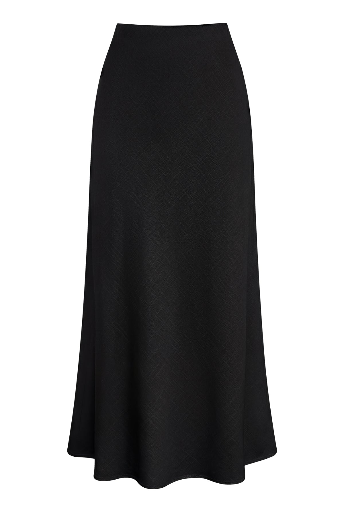 High Waist Linen-Blend Maxi Skirt