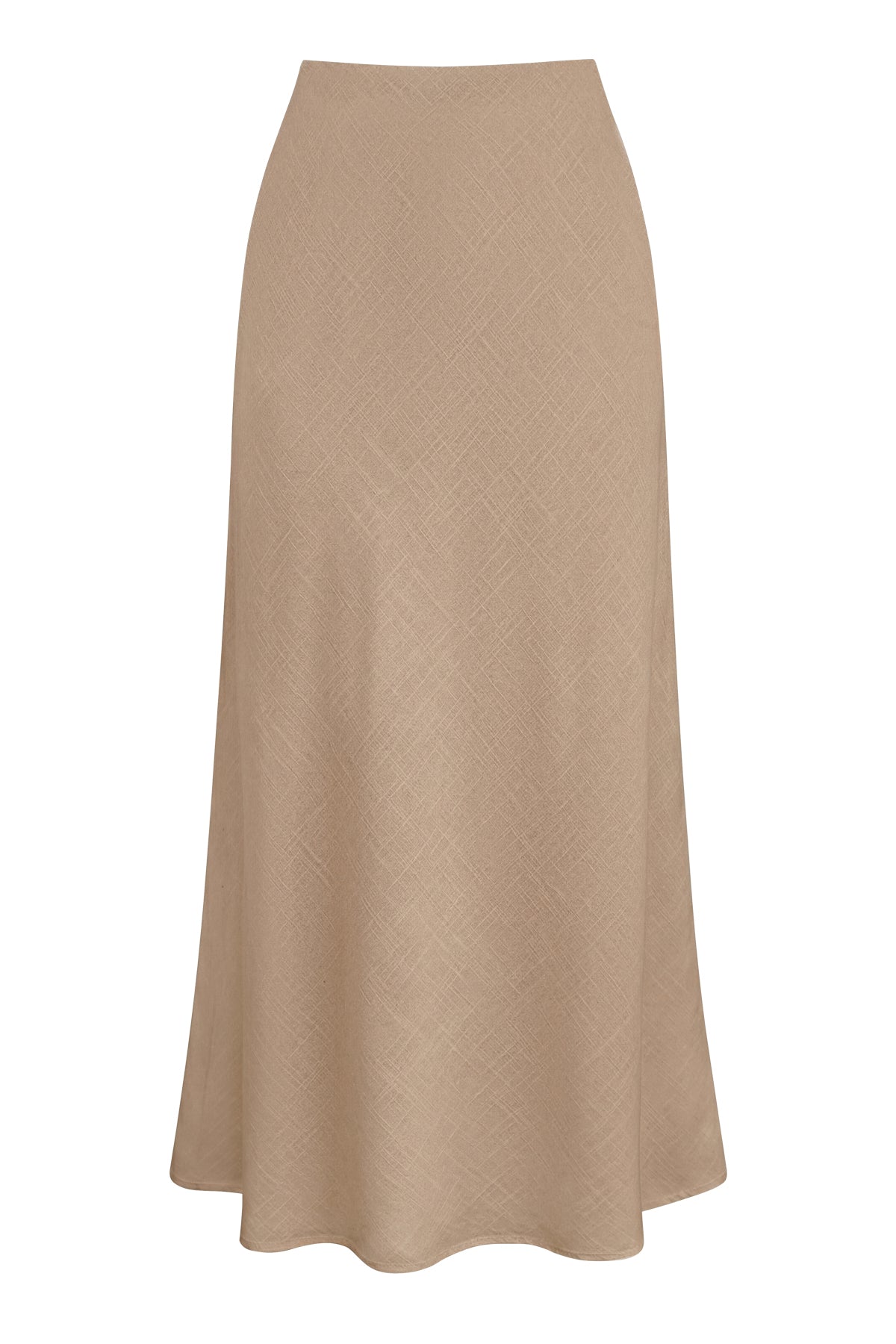 High Waist Linen-Blend Maxi Skirt