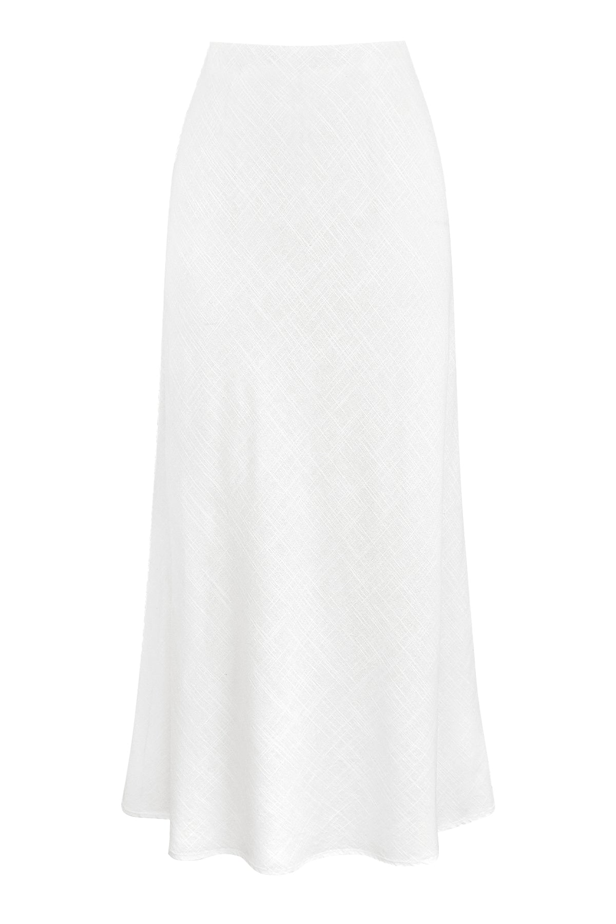 High Waist Linen-Blend Maxi Skirt
