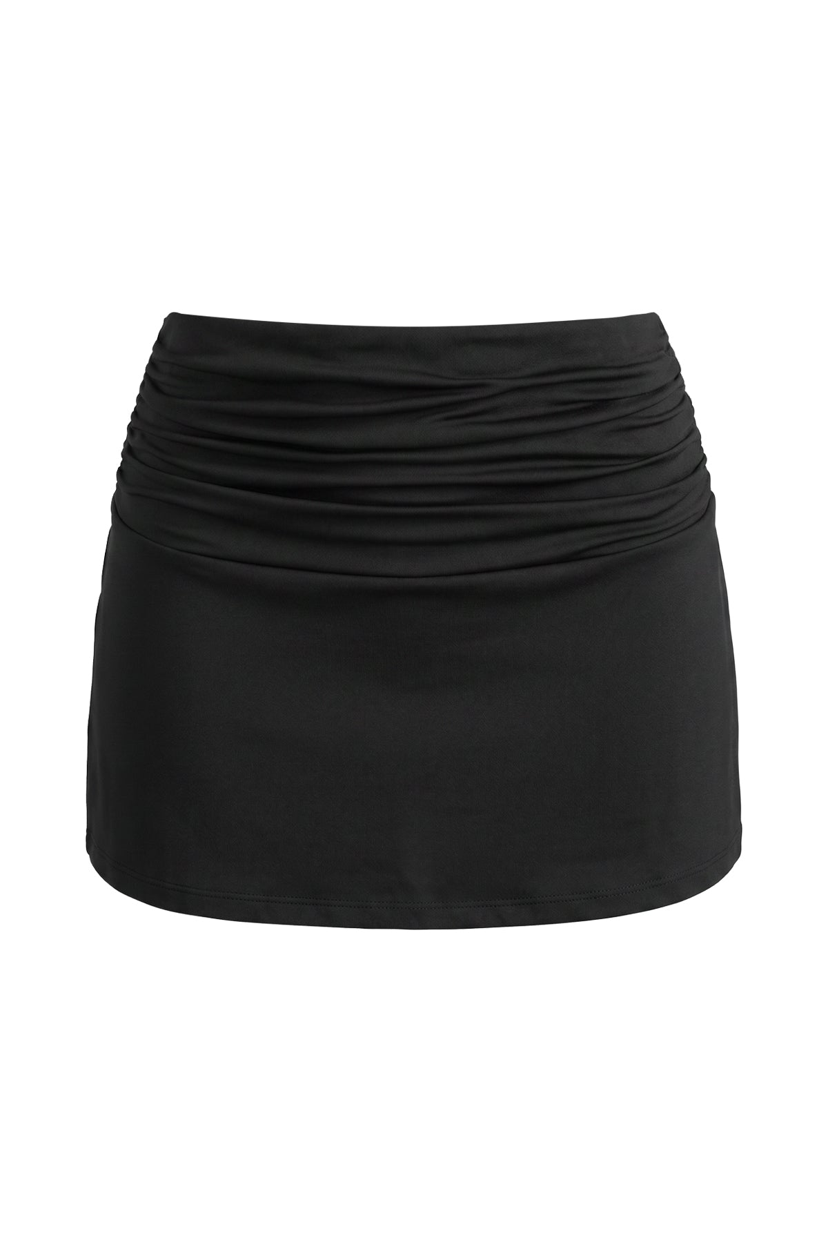 Ruched High-Waisted Swim Mini Skirt