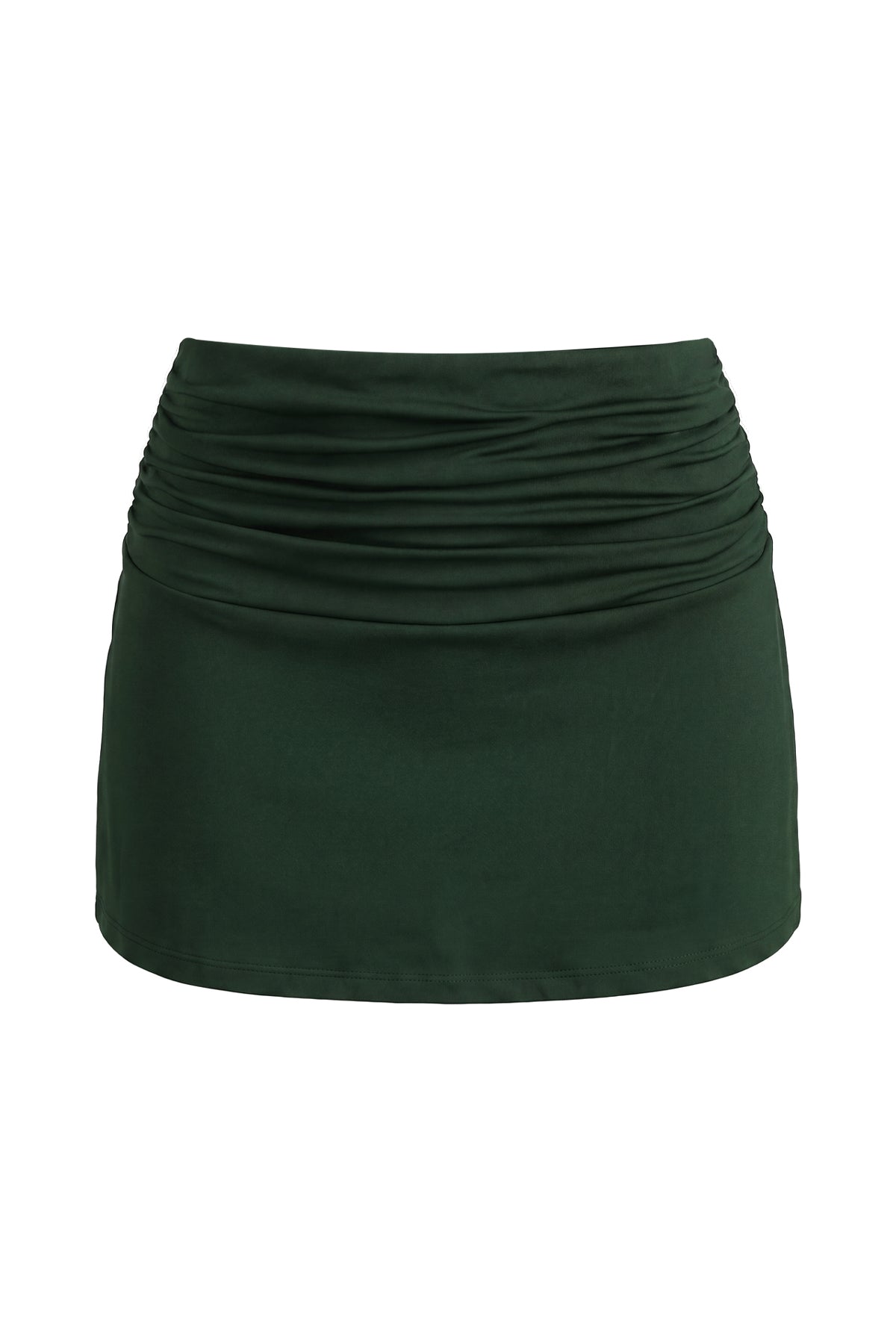 Ruched High-Waisted Swim Mini Skirt
