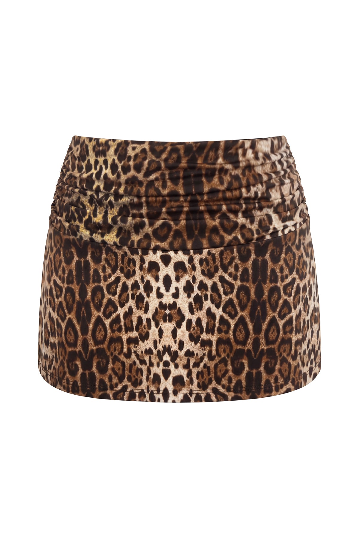 Ruched High-Waisted Swim Mini Skirt