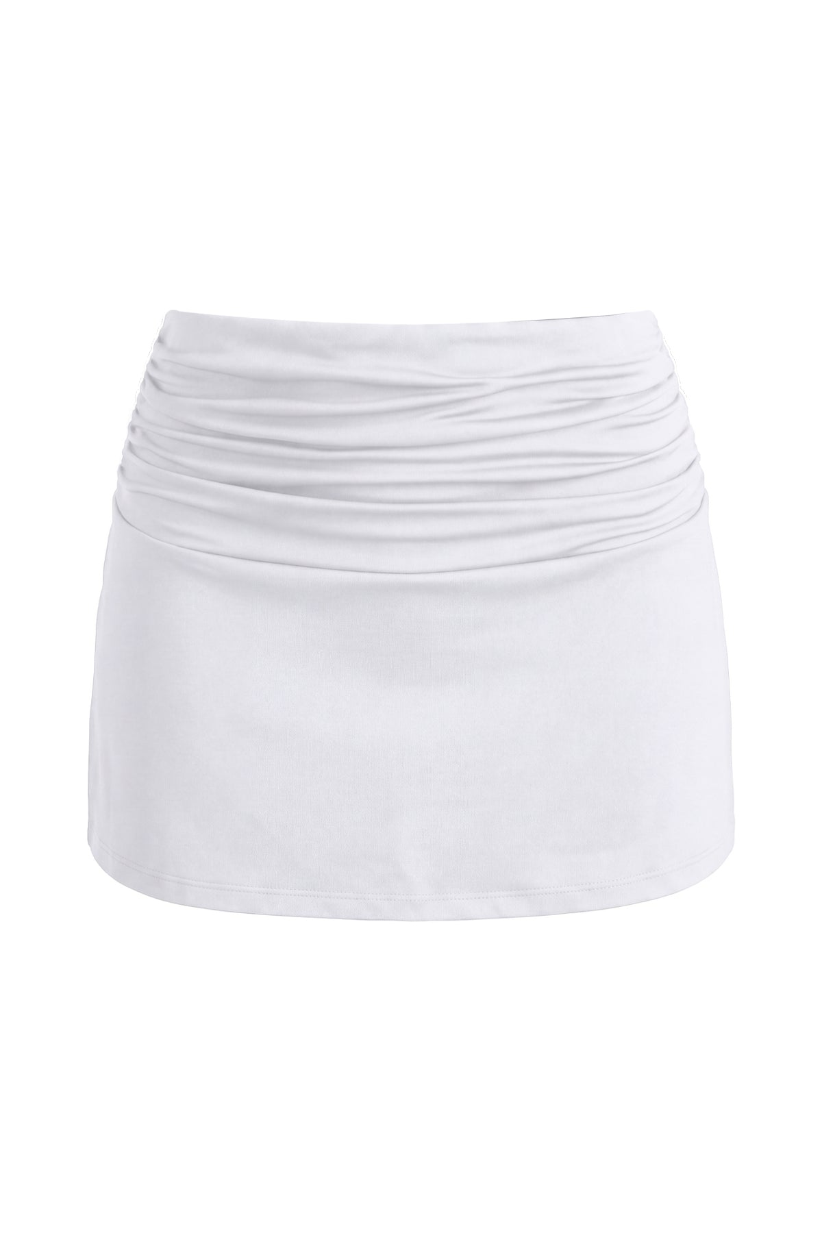 Ruched High-Waisted Swim Mini Skirt