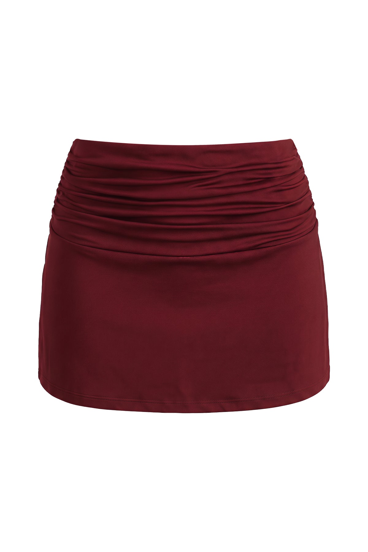 Ruched High-Waisted Swim Mini Skirt