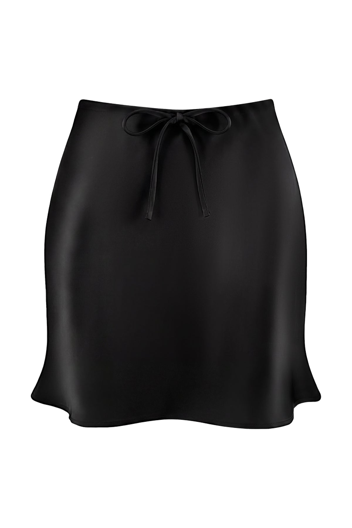 Satin Drawstring Mini Skirt