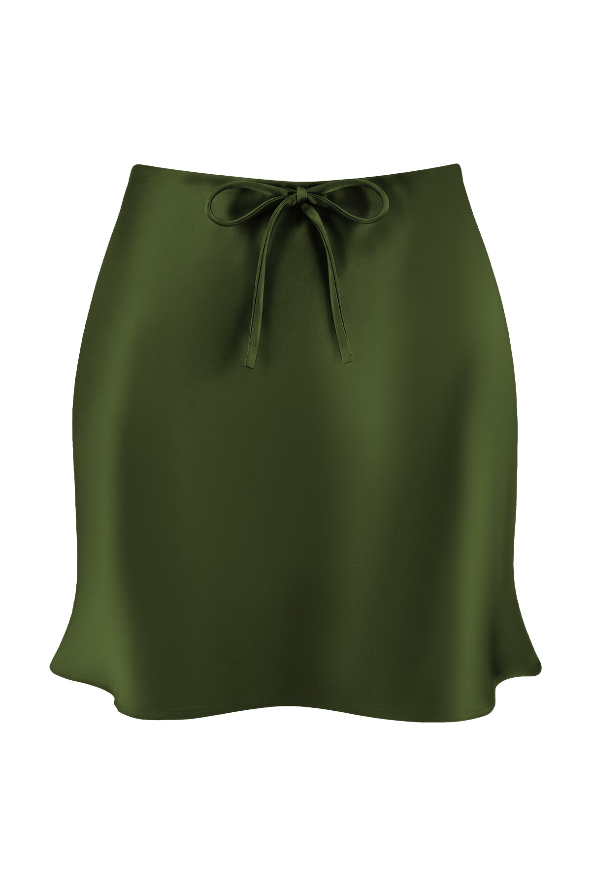 Satin Drawstring Mini Skirt