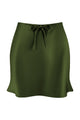 Satin Drawstring Mini Skirt