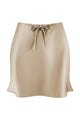 Satin Drawstring Mini Skirt
