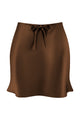 Satin Drawstring Mini Skirt