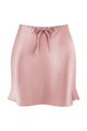 Satin Drawstring Mini Skirt