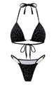 Pearl-Accent Textured Bikini Set
