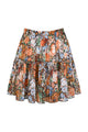 Smocked Tiered Crinkle Chiffon Mini Skirt