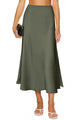 Satin A-Line Midi Skirt