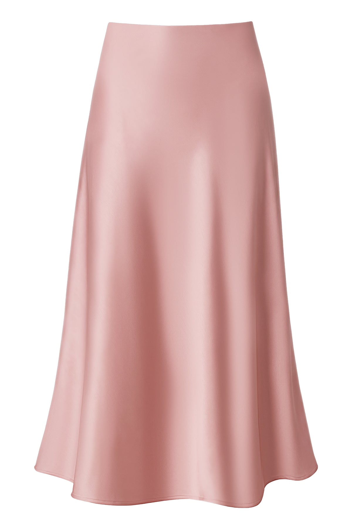 Satin A-Line Midi Skirt