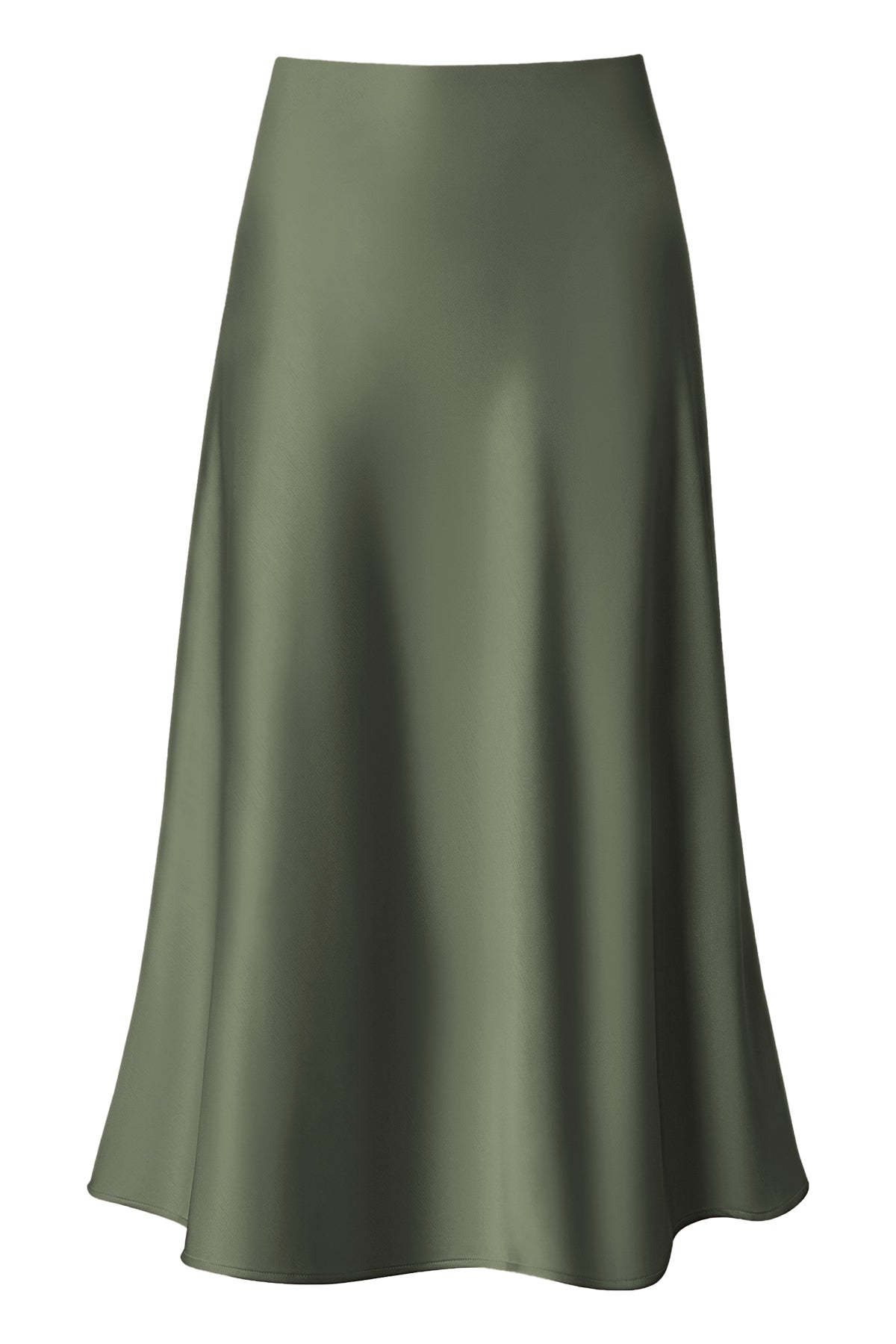 Satin A-Line Midi Skirt