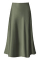 Satin A-Line Midi Skirt