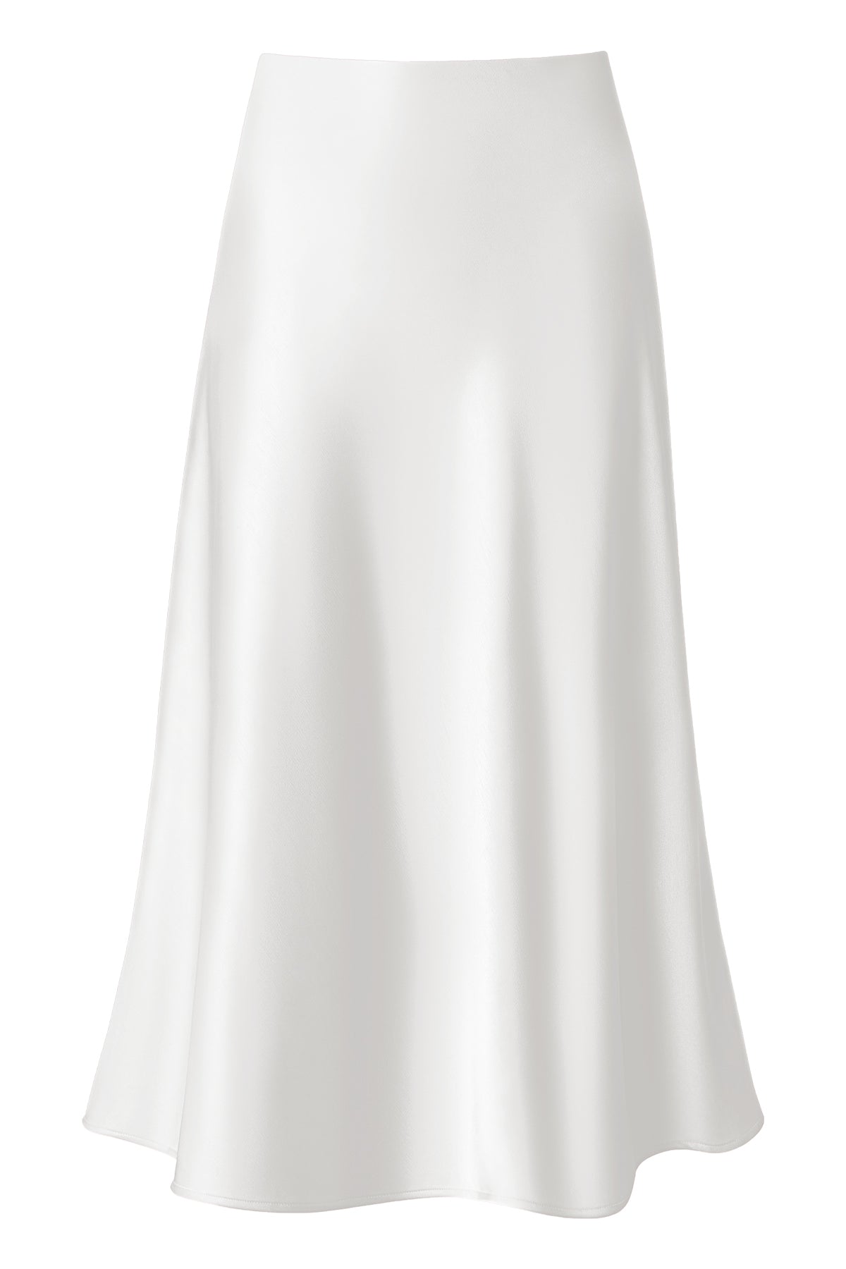 Satin A-Line Midi Skirt
