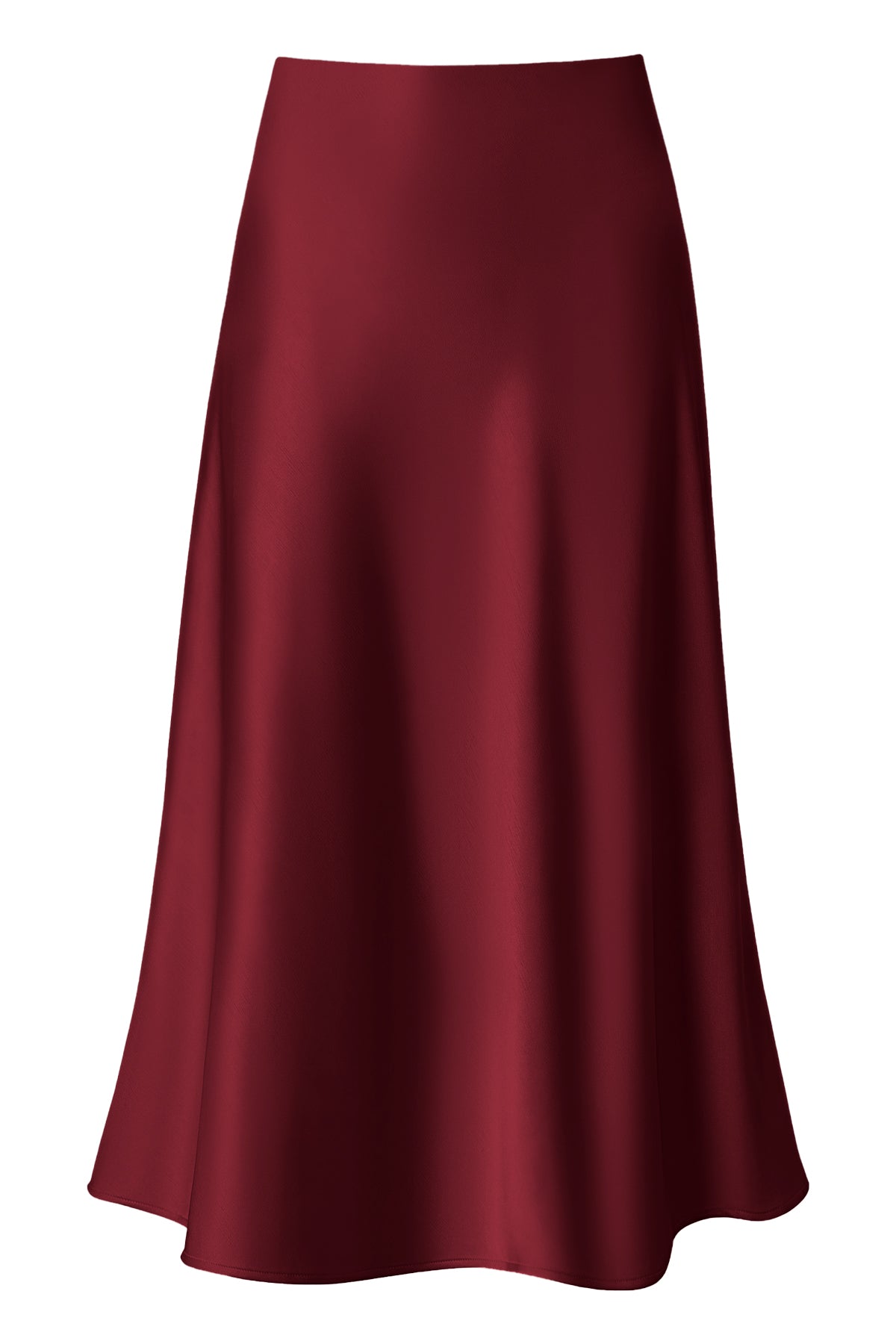 Satin A-Line Midi Skirt