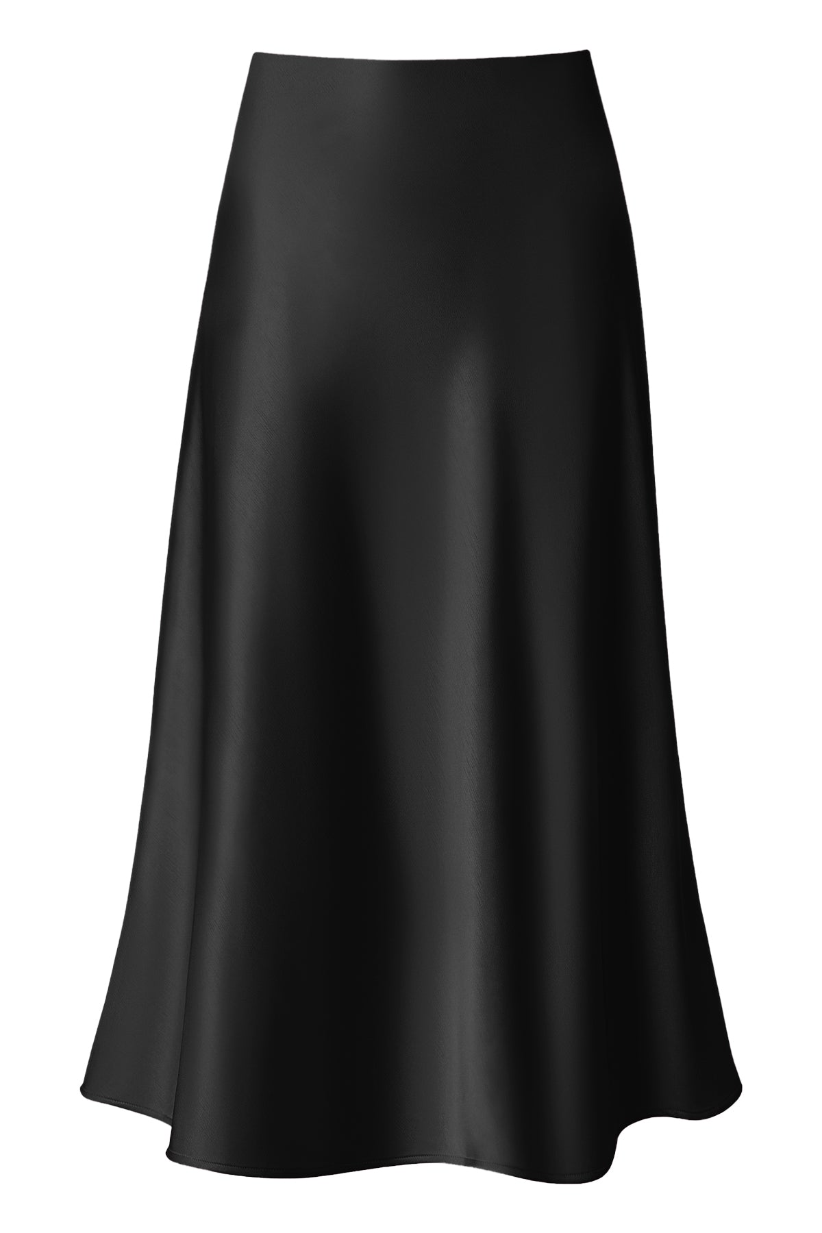 Satin A-Line Midi Skirt
