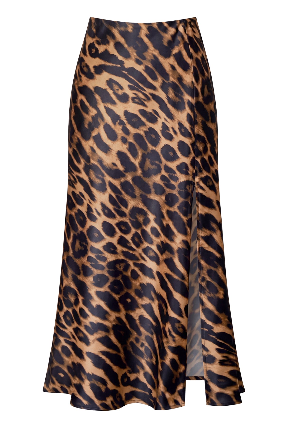 Flowy Satin Side Split Maxi Skirt