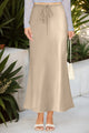 Satin Drawstring Maxi Skirt
