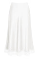 Lace Trim Satin Midi Skirt