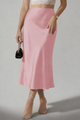 Satin A-Line Midi Skirt