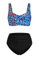 Twist-Front Convertible High-Waisted Ruched Bikini Set