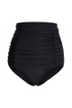 Retro High-Waisted Ruched Tummy Control Swim Bottom