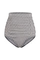 Retro High-Waisted Ruched Tummy Control Swim Bottom
