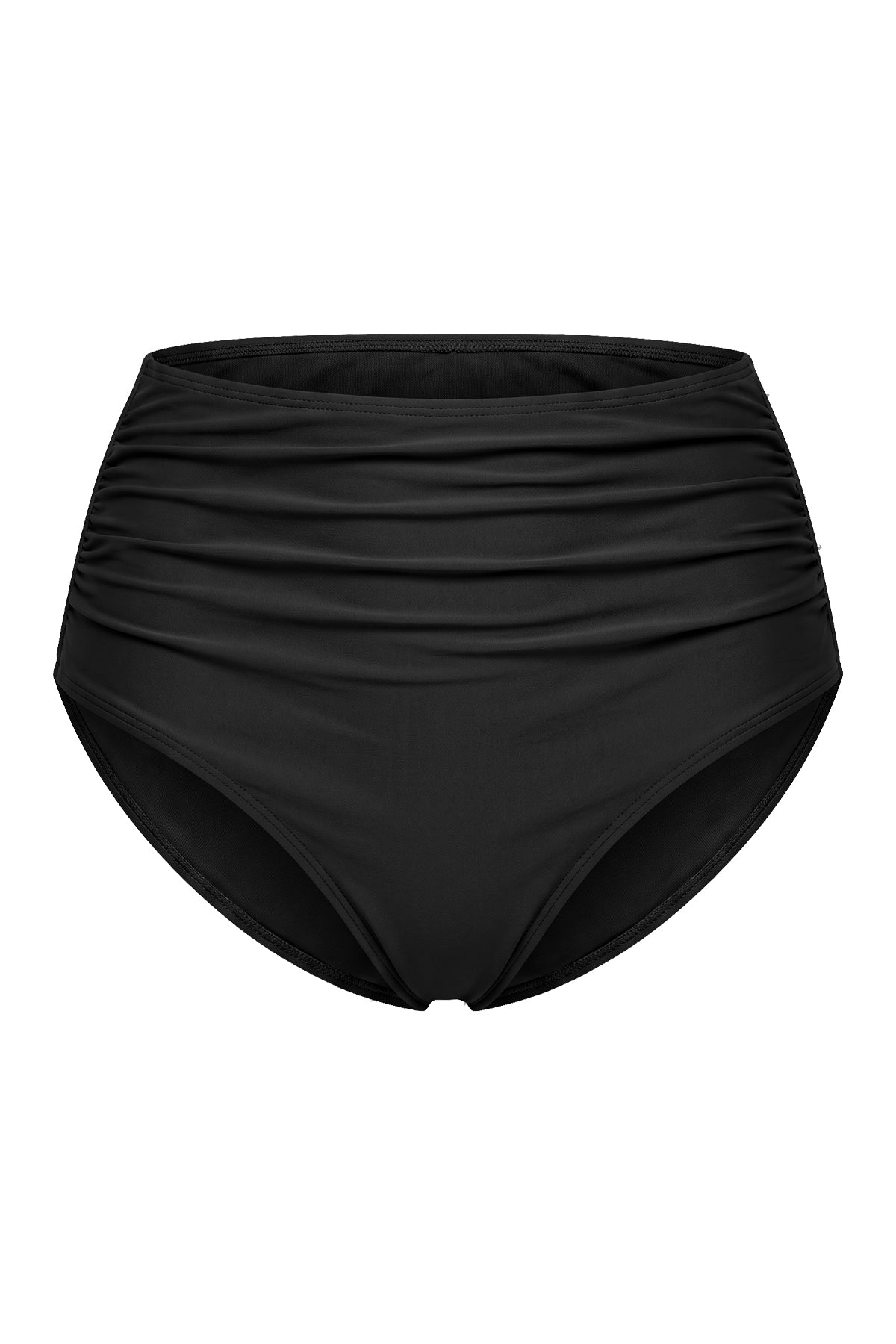 High-Waisted Ruched Tummy Control Bikini Bottom