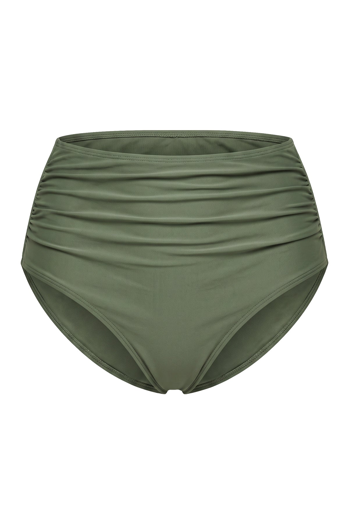 High-Waisted Ruched Tummy Control Bikini Bottom