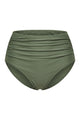 High-Waisted Ruched Tummy Control Bikini Bottom