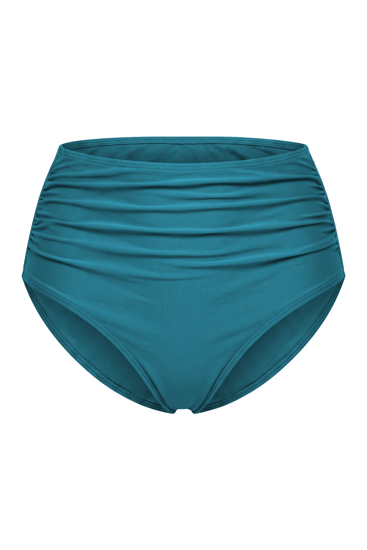 High-Waisted Ruched Tummy Control Bikini Bottom