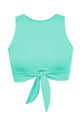 High-Neck Front-Tie Keyhole Crop Tank Bikini Top