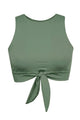 High-Neck Front-Tie Keyhole Crop Tank Bikini Top