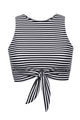 High-Neck Front-Tie Keyhole Crop Tank Bikini Top