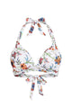 Retro Halter Plunge Self-Tie Triangle Bikini Top