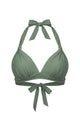 Retro Halter Plunge Self-Tie Triangle Bikini Top