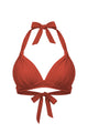 Retro Halter Plunge Self-Tie Triangle Bikini Top