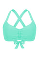 Crisscross Back Ruched Front-Tie Bikini Top
