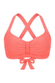 Crisscross Back Ruched Front-Tie Bikini Top