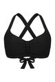Crisscross Back Ruched Front-Tie Bikini Top