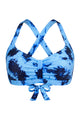 Crisscross Back Ruched Front-Tie Bikini Top