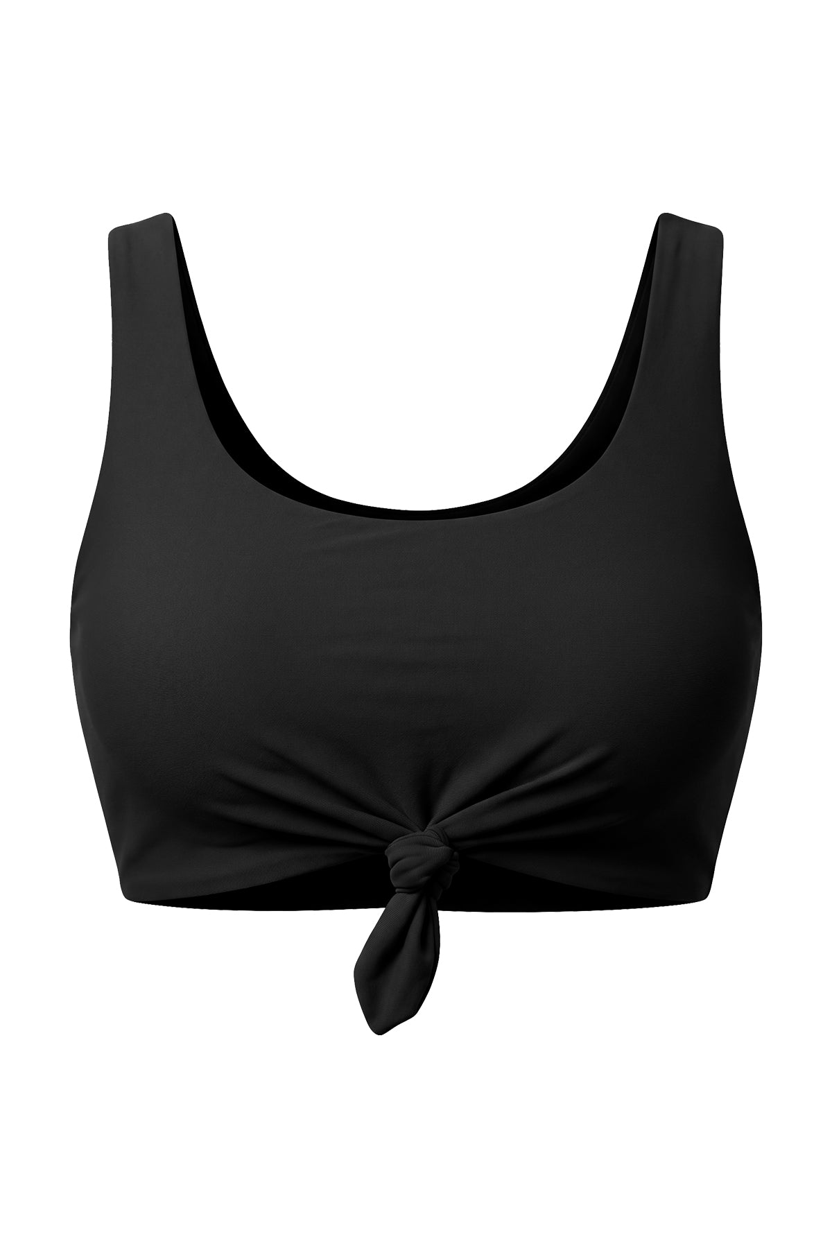 Front-Knot Scoop Neck Tank Bikini Top