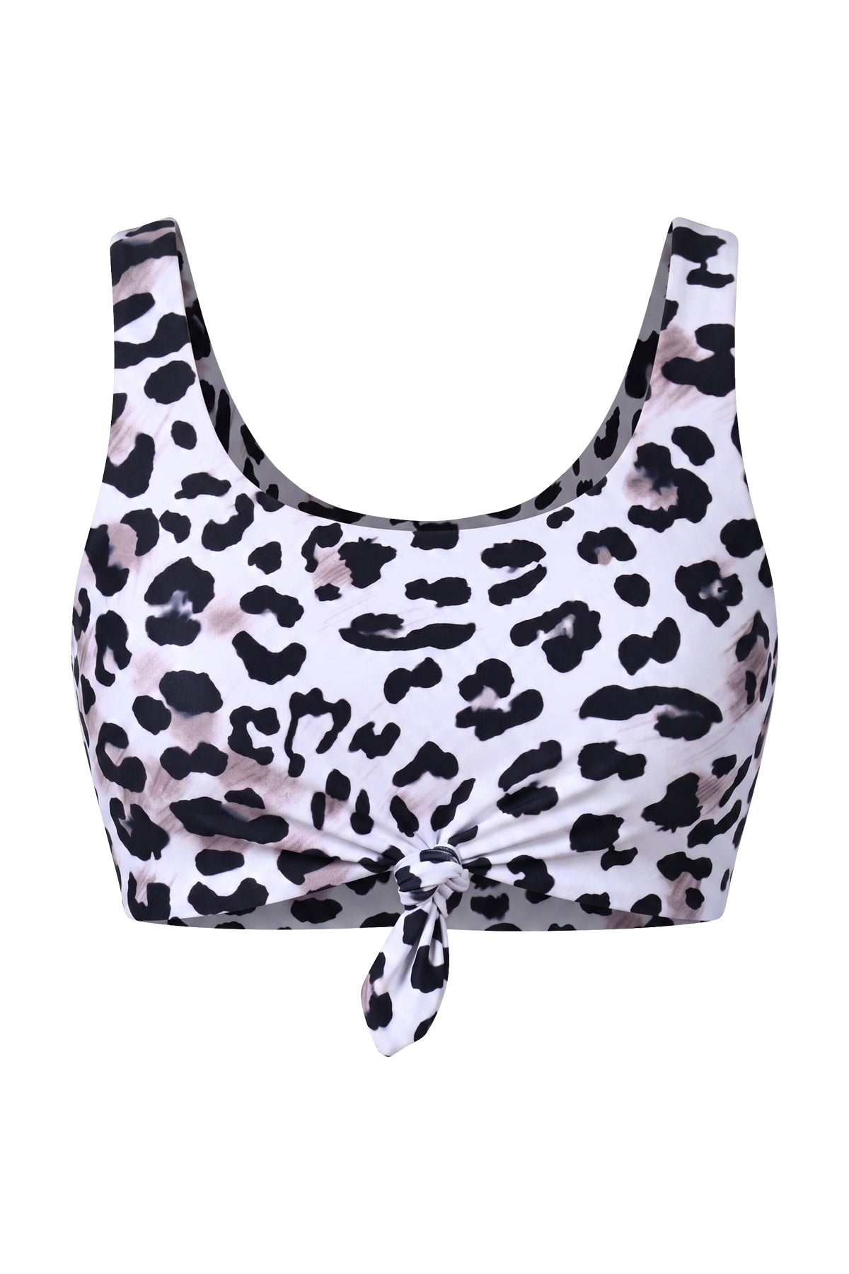 Front-Knot Scoop Neck Tank Bikini Top